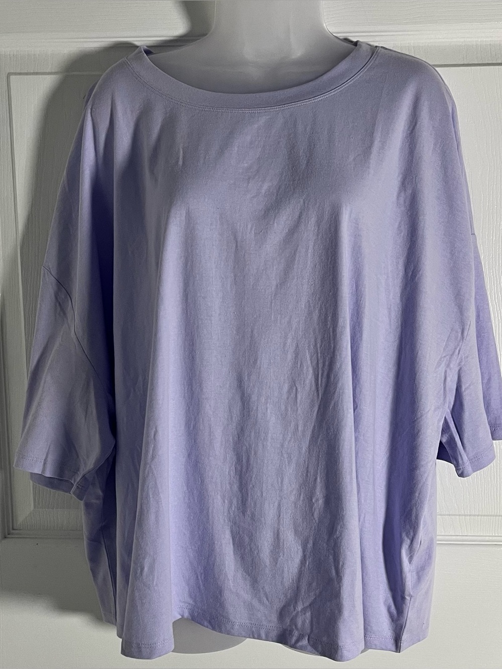 NWT Lane Bryant 100% Cotton Oversized Drop Shoulder Tee Shirt Lavender 22/24